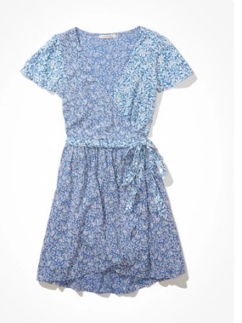 AE Floral Mix Short Sleeve Wrap Dress